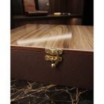 UltraMint Şık Ahşap Kapaklı Saat ve Yüzük Saklama Kutusu, Premium Organizer - Ahşap - Ceviz