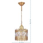 UltraMint Şık Gold Taşlı Tekli Sarkıt Avize, Modern ve Elegant Dekorasyon Için - Seçenek 1 - Altın