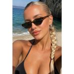 UltraMint Şık Leopar Desenli Vintage Cat Eye Güneş Gözlüğü - Seçenek 1