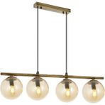 UltraMint Şık Modern Bal Glop Camlı Dörtlü Gold Sarkıt Avize - Seçenek 1 - Altın