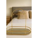 UltraMint Şık Oval Gold Takı Standı, 4 Kancalı, Dekoratif ve Kullanışlı - Altın