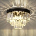 UltraMint Şık Siyah Kristal Taşlı Modern Salon ve Yatak Odası Avizesi - Seçenek 1 - Ahşap