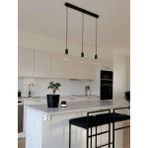 UltraMint Şık Siyah Metal Sarkıt Avize, Retro ve Vintage Tarz, 60CM Kasa - Seçenek 1 - Ahşap