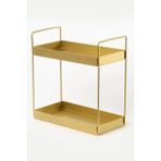 UltraMint Şık Siyah ve Gold Metal Organizer, 2 Katlı Tezgah Üstü Düzenleyici - Altın