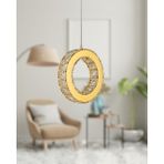 UltraMint Şık Yuvarlak Kristal Gold Avize, Modern ve Zarif Aydınlatma Parçası - Seçenek 1 - Altın