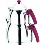 UltraMint Şiraz AKD133 8254 Akdeniz Çaydanlık Babalit Kulp, Şık ve Dayanıklı - Açık Beyaz - Gri - Seçenek 1