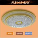 UltraMint Sıva Üstü 45W LED Panel, 49 cm Çap, Modern Aydınlatma Tasarımı - Seçenek 1 - Ahşap - Bej - Siyah