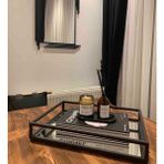 UltraMint Siyah Aynalı Dikdörtgen Metal Tepsi 30X40 Cm, Şık ve Dekoratif Tasarım - Ahşap - Seçenek 1