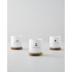 UltraMint Sun Stoneware 6 Parça 3 Kişilik Fincan Takımı Mavi-Kırmızı - Seçenek 1 - Ahşap - Ceviz