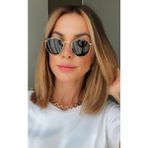 UltraMint Unisex Oval Siyah Metal Çerçeveli Güneş Gözlüğü - Seçenek 1