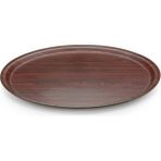 UltraMint Yuvarlak Kaymaz Tepsi Çift Set 43 cm Maun Renkli ve Şık Tasarım - Ahşap - Ceviz - Seçenek 1