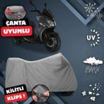 ULTRASHOP Sym Jet 14 200İ Abs Motosiklet Brandası Arka Çanta Uyumlu Su Geçirmez Motosiklet Branda