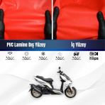 ULTRASHOP Sym Jet 14 Motosiklet Brandası Su Geçirmez Branda Kırmızı Branda Motor Branda Lc - Bağlantı Klipsi