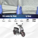 ULTRASHOP Ultra Shop Mondial 50 Tab Su Geçirmez Motosiklet Branda 4 Mevsime Uygun Motor Brandası - Gri