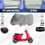ULTRASHOP Ultra Shop Vespa Lx 125 Motosiklet Brandası Çanta Topcase Uyumlu Motor Brandası - Gri
