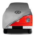 ULTRASHOP Volkswagen Transporter T2 1967 - 1979 Gri Kumaş Araba Branda Logolu Kumaş Araba Brandası Penye Oto Branda - Araç modeline özel tasarım