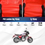 ULTRASHOP Yukı YK250GY-7 Izcı Motosiklet Brandası Su Geçirmez Branda Kırmızı Branda Motor Branda Xl - Bağlantı Klipsi