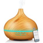 Ultrasonik Hava Nemlendirici Buhar Makinesi 550 ml Kumandalı Oda Nemlendirici Aroma Difüzörü - Sarı