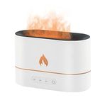 Ultrasonik Hava Nemlendirici Buhar Makinesi Alev Simülasyonlu 250Ml Aroma Difüzörü Beyaz