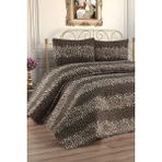 Ultrasonik Kapitoneli Çakıl Çift Kişilik Yatak Örtüsü - Kahverengi - 235 x 250 cm