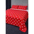 Ultrasonik Kapitoneli Leman Çift Kişilik Pike Takımı 195X235 Cm Kırmızı