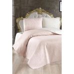 Ultrasonik Kapitoneli Sanem Çift Taraflı Çift Kişilik Yatak Örtüsü Krem Pudra - Krem - Pudra - 230 x 250 cm