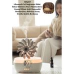 Ultrasonik Yel Değirmeni 300ML Hava Nemlendirici Aroma Difüzör 7 Ledli Kumandalı Buhar Makinesi - Beyaz