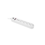 Ultratekno Akım Korumalı 4'lü Priz 3 Port Usb Çoklu Grup Priz 2 Metre Kablo 10a - Beyaz