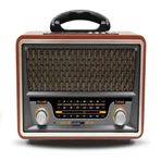 Ultratekno BT5.0 UT-157BT Gri Nostaljik Görünümlü Ahşap Radyo Bluetooth Hoparlör