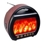 Ultratekno Fp-535 El Fenerli Büyük Boy Nostaljik Radyo Fm Ahşap Şömine Görünümlü Bluetooth Hoparlör