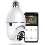 Ultratekno Gece Görüşlü 360 Derece LED Işık 1080P Wifi Kamera Kablosuz Panoramik Ev Güvenlik Balıkgözü Ampul Lamba Ip Kamera - Beyaz
