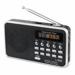 Ultratekno L-938 Şarjlı Taşınabilir FM Radyo | Dijital Ekranlı | USB/TF/SD/AUX Destekli | BL-5C Bataryalı Cep Radyosu (Siyah) (Siyah)