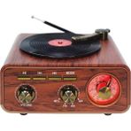 UltraTekno M-1317BT Özel Tasarım Ahşap Görünümlü Retro Vintage Nostaljik Radyo & Bluetootlu Mini Fm Radyo - Koyu Ahşap