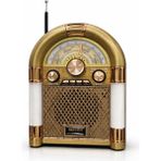 UltraTekno M-68BT Nostaljik Bluetooth Radyo – Retro Jukebox Tasarım, Fm/am/sw 3 Band, USB & Tf Kart Girişli, Şarjlı Taşınabilir Işıklı Müzik Kutusu - Altın