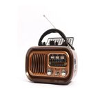Ultratekno Nostaljik Görünümlü Solar Panelden Şarj Olabilen Telefon Standlı FM Radyo Bluetooth Hoparlör