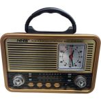 UltraTekno NS-8898BT Nostaljik Analog Saatli Fm Radyo Bluetooth Hoparlör USB Tf Aux Mp3 Çalar - Açık Kahverengi