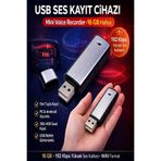 ULTRATEKNO Sese Duyarlı USB Ses Kayıt Cihazı 16GB – Şarjlı Mini Voice Recorder Tek Tuş Kayıt + OTG