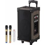 Ultratekno Süper Bass Şarjlı Kumandalı Çift Mikrofonlu Hoparlör Karaoke Sistemi 100 Watt Taşınabilir Parti Box