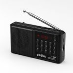 UltraTekno Y-096 Bluetoothlu Şarjlı Cep Radyosu, 18650 Pilli Taşınabilir FM Radyo, USB ve TF Kart Destekli, Type-C Şarjlı, LED Fenerli Acil Durum ve Deprem Radyosu (Siyah)