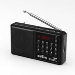 UltraTekno Y-096 Bluetoothlu Şarjlı Cep Radyosu, 18650 Pilli Taşınabilir FM Radyo, USB ve TF Kart Destekli, Type-C Şarjlı, LED Fenerli Acil Durum ve Deprem Radyosu (Siyah)
