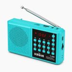 UltraTekno Y-096 Bluetoothlu Şarjlı Cep Radyosu, 18650 Pilli Taşınabilir FM Radyo, USB ve TF Kart Destekli, Type-C Şarjlı, LED Fenerli Acil Durum ve Deprem Radyosu (Turkuaz)