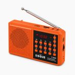 UltraTekno Y-096 Bluetoothlu Şarjlı Cep Radyosu, 18650 Pilli Taşınabilir FM Radyo, USB ve TF Kart Destekli, Type-C Şarjlı, LED Fenerli Acil Durum ve Deprem Radyosu (Turuncu)