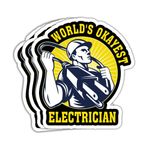 ULTRAVUTT 3 Adet - Dünyanın En İyi Elektrikçi Çıkartmaları Komik Elektrik Elektrik Mühendisliği Çıkartma Elektrikçi Mutlu İşçi Bayramı Çıkartması Elektrikçi Mizah Çıkartma Elektrikçi Baret