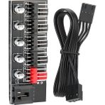 Ulu Bilgisayar Fan Çoklayıcı 5 Port Y Pwm Splitter 4 Pin Hub Cpu Kablo Çoğaltıcı - Siyah