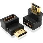Ulu Bilgisayar HDMI L Dirsek 90 Derece Çevirici Dönüştürücü Uzatma Adaptör - Siyah