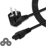 Ulu Bilgisayar Laptop Adaptör Güç Kablosu Yonca Power Kablo 1.5 Metre - Siyah - 1,5 cm