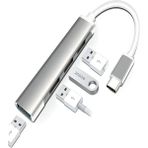 Ulu Bilgisayar Type-C To USB Hub 4 Port Çoklayıcı Macbook ile Uyumlu Çoğaltıcı Type C To USB Converter Hub-Yüksek Hızlı Veri Aktarımı USB 3.0 - Gri