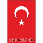 Ulu Ulu Türk Bayrağı 150X225 Cm