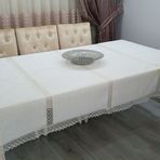 Uludağ 160x220 cm Beyaz Güpürlü Masa Örtüsü