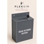 ulusoypleksi Premium Kalitede Kilitli Dilek ve Öneri Kutusu – Duvara Monte Pleksi Şikayet ve Geri Bildirim Kutusu-Gri Antresit
